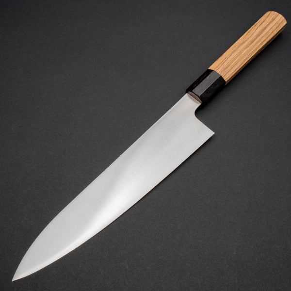 Hitohira FJ VG - 10 Gyuto 240mm Taihei Zebra Wood Octagonal Handle - Tetogi