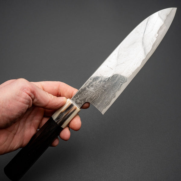 Hitohira Kikuchiyo Rou VG10 Hyokyo Damascus Santoku Ebony Handle Product vendor