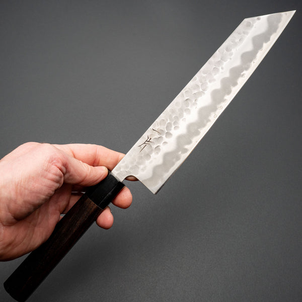 Hitohira Futana White #2 Migaki Tsuchime Kiritsuke Gyuto 210mm Ebony Handle