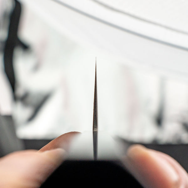 Hitohira Futana White #2 Migaki Tsuchime Kiritsuke Gyuto 210mm Ebony Handle