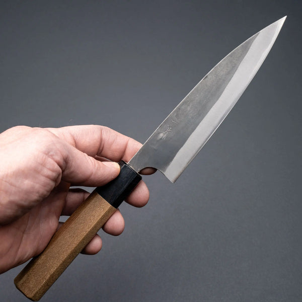 Hitohira Hizen Kurouchi Blue #1 Stainless Clad Ajikiri 145mm Ho Wood Handle Product vendor