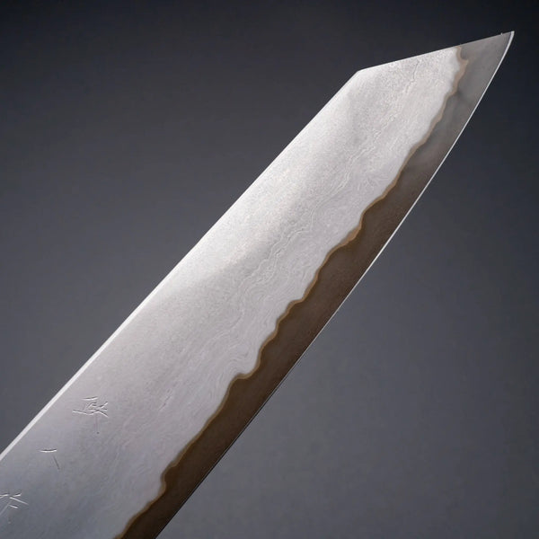 Tetsujin Blue #2 Metal Flow Kiritsuke Gyuto 240mm Taihei Makassar Ebony Handle Product vendor