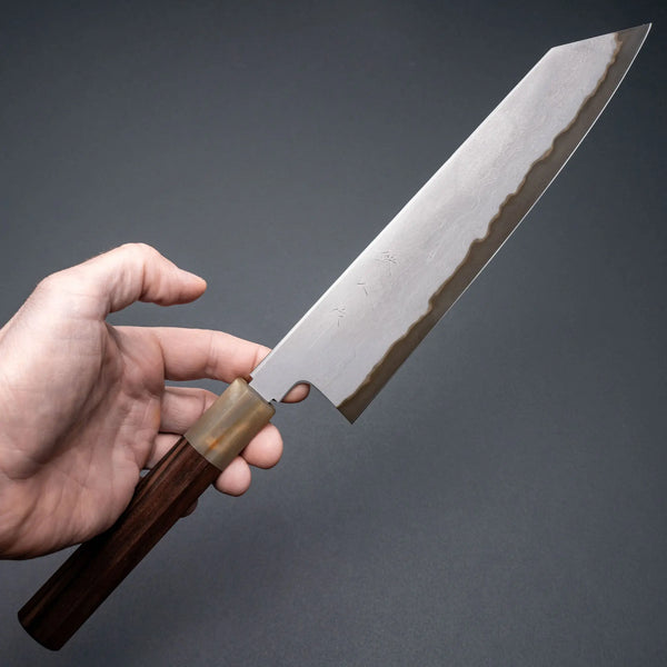 Tetsujin Blue #2 Metal Flow Kiritsuke Gyuto 240mm Taihei Makassar Ebony Handle Product vendor