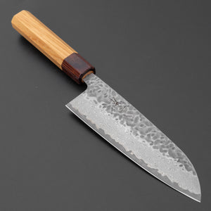Hitohira Futana Stainless Tsuchime Damascus Santoku 170mm Keyaki Zelkova Handle Product vendor