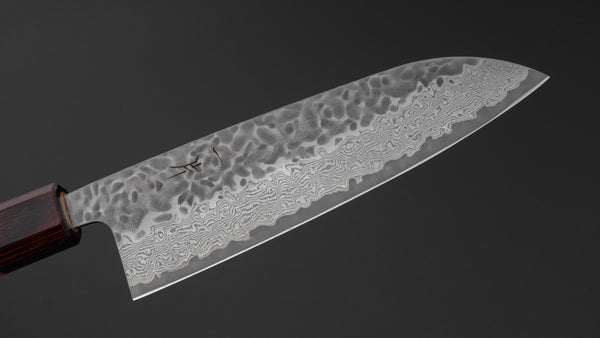 Hitohira Futana Stainless Tsuchime Damascus Santoku 170mm Keyaki Zelkova Handle Product vendor