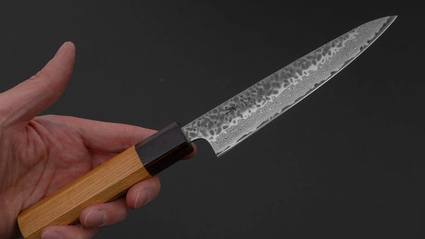 Hitohira Futana Stainless Tsuchime Damascus Petty 135mm Keyaki Zelkova Handle Product vendor