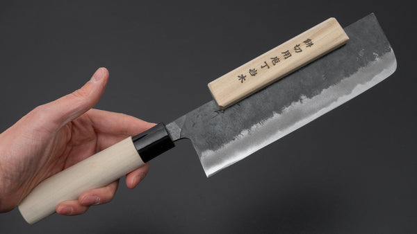 Hitohira Kurouchi White #2 Mochi Kiri 185mm Poplar Handle