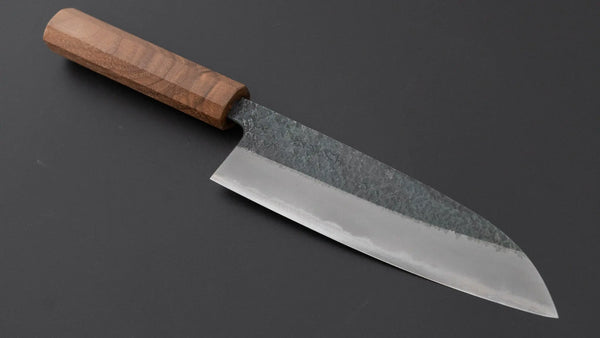 Muneishi Blue #2 Tsuchime Santoku 165mm Walnut Handle Product vendor