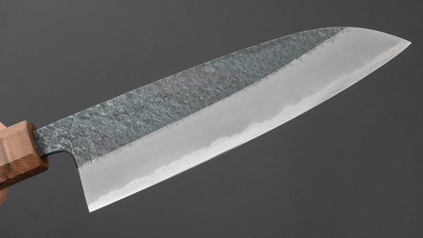 Muneishi Blue #2 Tsuchime Santoku 165mm Walnut Handle Product vendor