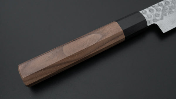 Hitohira HG Tsuchime Damascus Sujihiki 240mm Walnut Handle