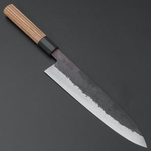 Isamitsu Blue Super Stainless Clad Kurouchi Gyuto 240mm Taihei Zebrawood Handle Product vendor