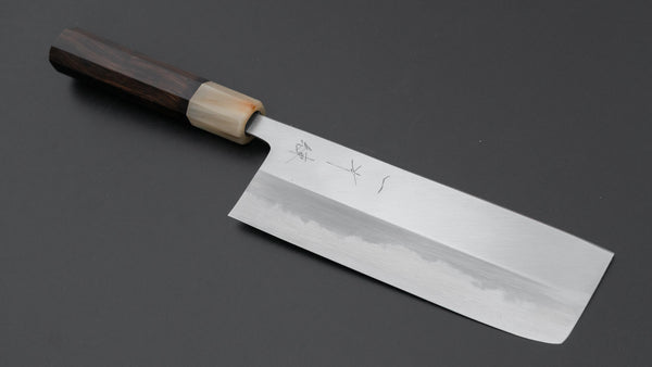 Hitohira Tanaka Ren White #2 Nakiri 180mm Ebony Handle