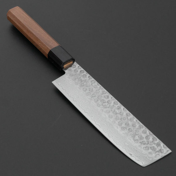 Hitohira HG Tsuchime Damascus Nakiri Walnut Handle Product vendor