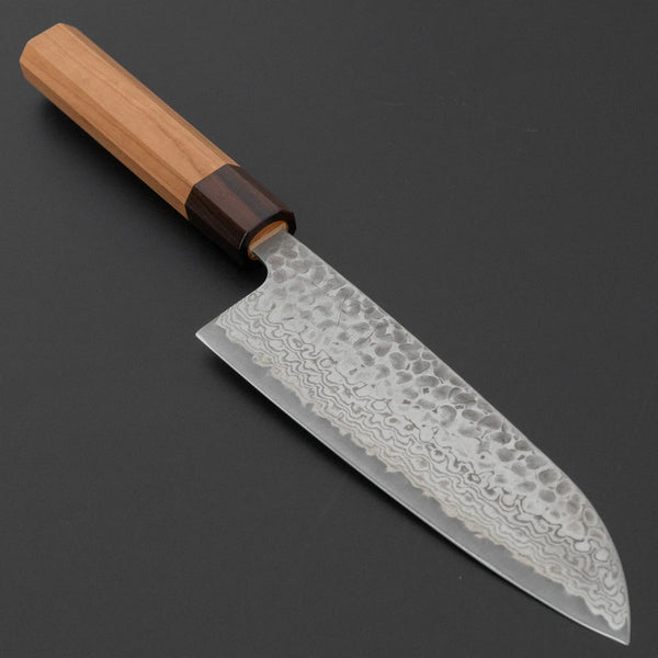 Hitohira Futana S3 Tsuchime Damascus Santoku 170mm Cherry Wood Handle Product vendor