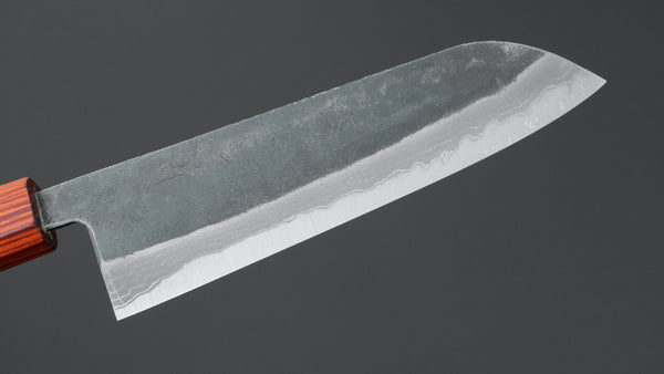 Hitohira Echizen NB White #2 Kurouchi Damascus Santoku 170mm Walnut Handle (Rengas Ferrule)