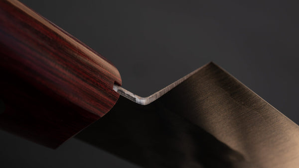 Hitohira NM Tsuchime Santoku 130mm Wine Pakka Handle (No Bolster) Product vendor