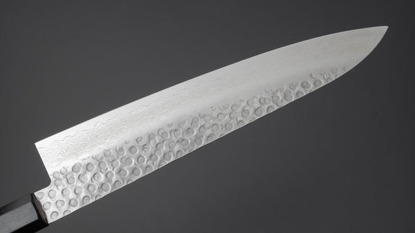 Hitohira HG Tsuchime Damascus Gyuto 240mm Walnut Handle