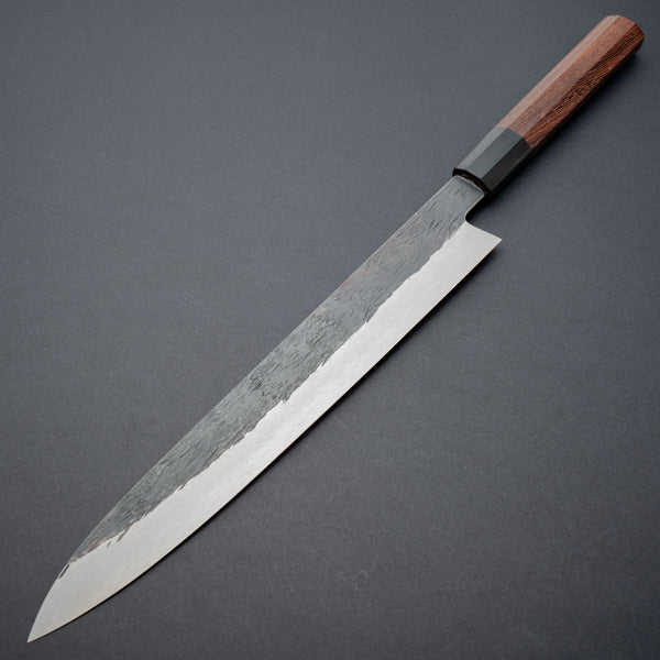 Isamitsu White #1 Stainless Clad Kurouchi Sujihiki 270mm Tagayasan Handle