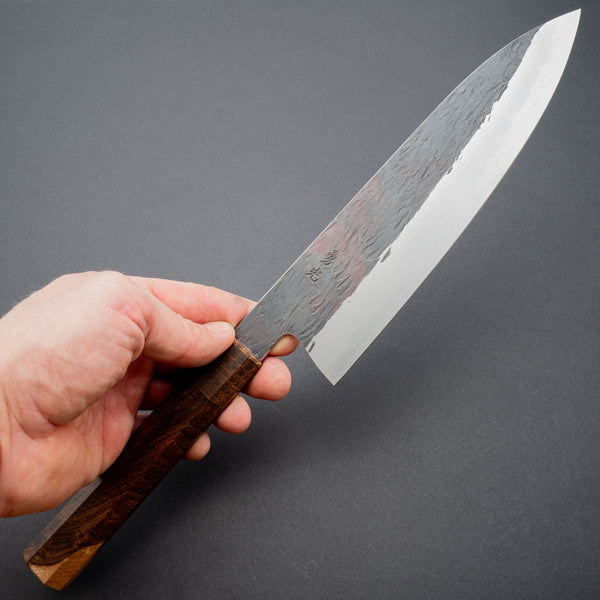 Isamitsu White #1 Stainless Clad Kurouchi Gyuto 195mm Laburnum Handle