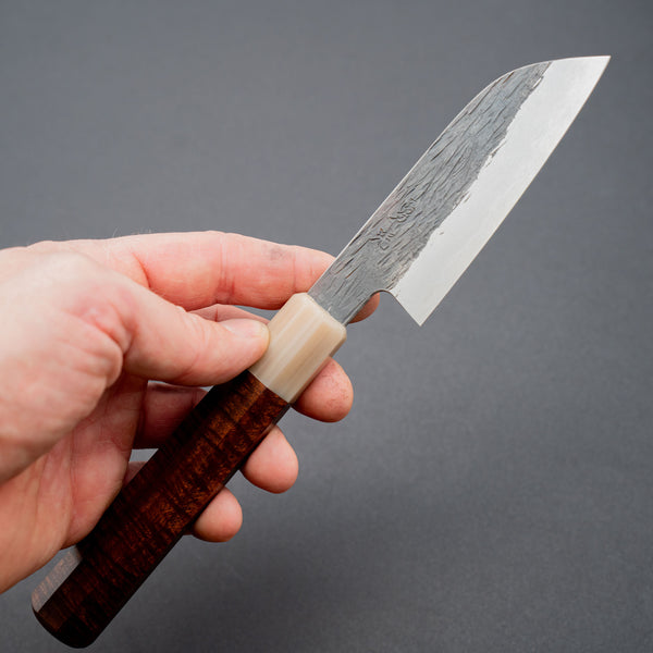Isamitsu White #1 Stainless Clad Kurouchi Paring 90mm Riisgaard Handle