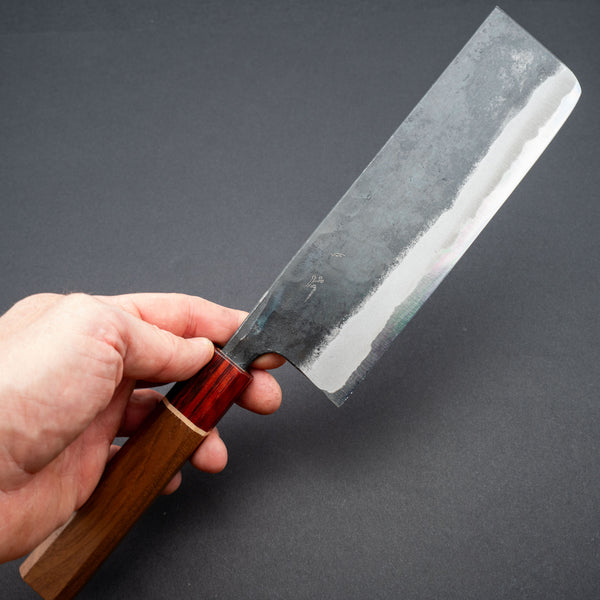 Hitohira Tosa Kurouchi Blue #2 Nakiri 170mm Walnut Handle (Rengas Ferrule)