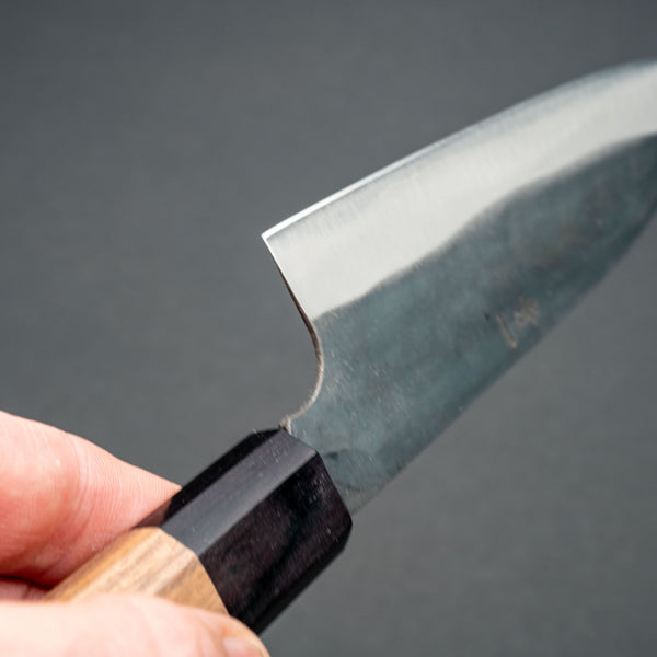 Hitohira Hizen Kurouchi Blue #1 Stainless Clad Gyuto 155mm Walnut Handle