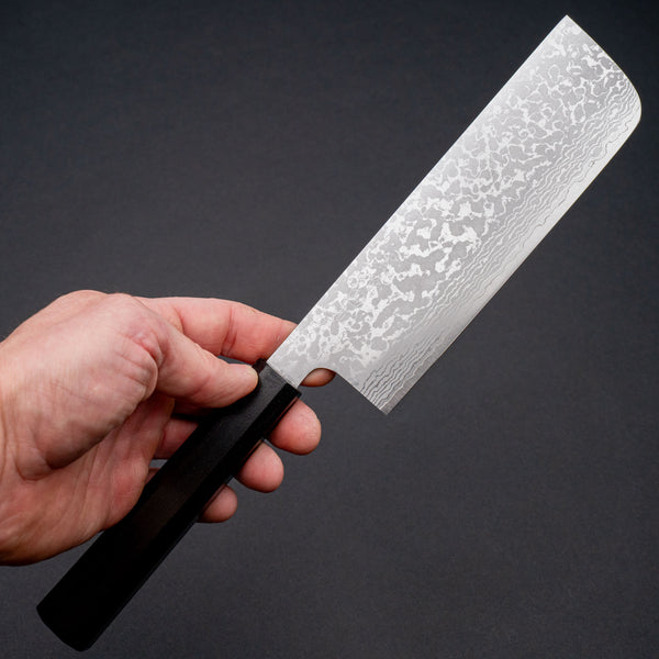 Makoto Kurosaki VG7 Damascus Nakiri 170mm Ebony Handle