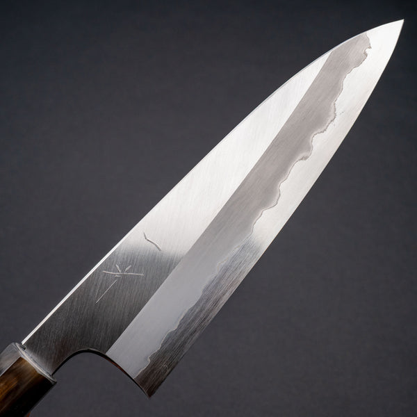Hitohira Togashi Blue #1 Stainless Clad Migaki Gyuto 210mm Taihei Makassar Ebony Handle