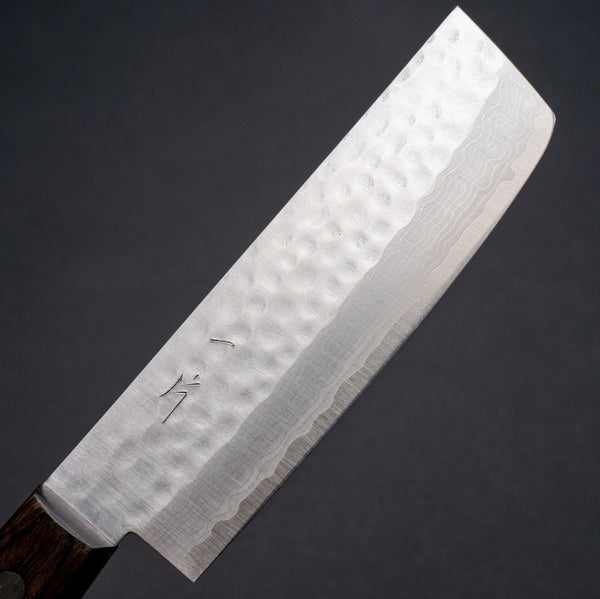 Hitohira NM V10 Tsuchime Damascus Nakiri 130mm Brown Pakka Handle (No Bolster) Product vendor