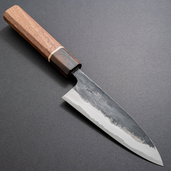 Hitohira Blue #1 Kurouchi Santoku 125mm Walnut Handle - Tetogi