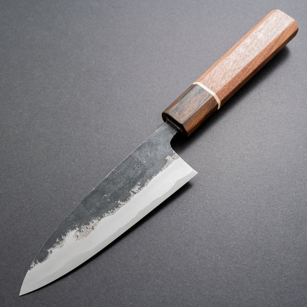 Hitohira Blue #1 Kurouchi Santoku 125mm Walnut Handle - Tetogi