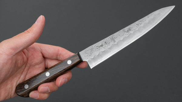 Hitohira Futana S3 Nashiji Petty 135mm Brown Pakka Handle (No Bolster) - Tetogi