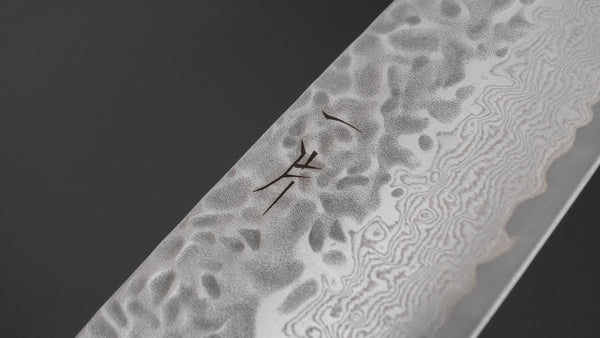 Hitohira Futana Stainless Tsuchime Damascus Santoku 170mm Keyaki Zelkova Handle - Tetogi