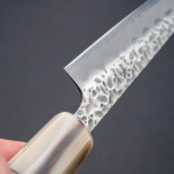 Hitohira Futana White 1 Migaki Tsuchime Petty 135mm Ebony Handle - Tetogi