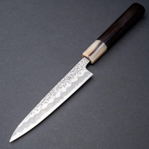 Hitohira Futana White 1 Migaki Tsuchime Petty 135mm Ebony Handle - Tetogi