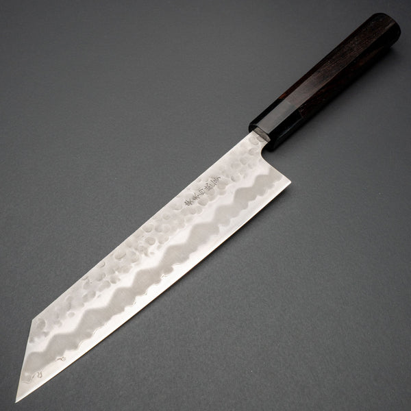 Hitohira Futana White 2 Migaki Tsuchime Kiritsuke Gyuto 210mm Ebony Handle - Tetogi