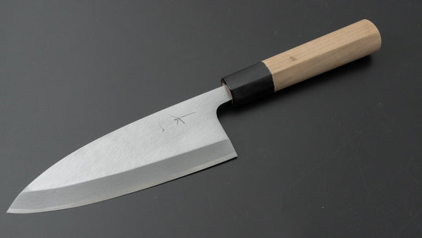 Hitohira Gorobei White #3 Left - Handed Deba 150mm Ho Wood Handle (D - Shape) - Tetogi