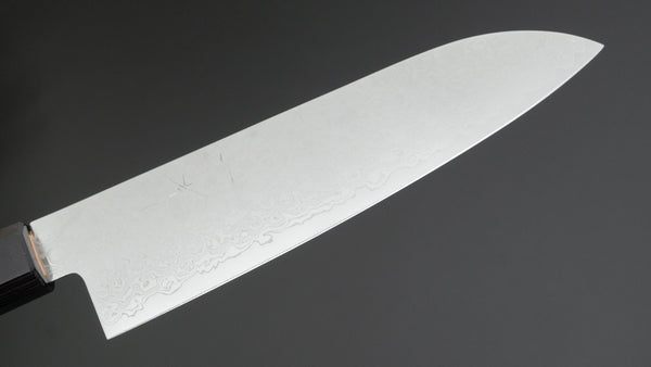 Hitohira HG Damascus Santoku Walnut Handle - Tetogi