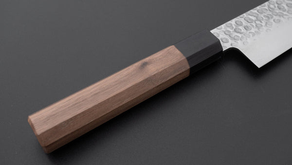 Hitohira HG Tsuchime Damascus Bunka Walnut Handle - Tetogi