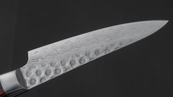 Hitohira HG Tsuchime Damascus Paring 85mm Imitation Mahogany Handle - Tetogi