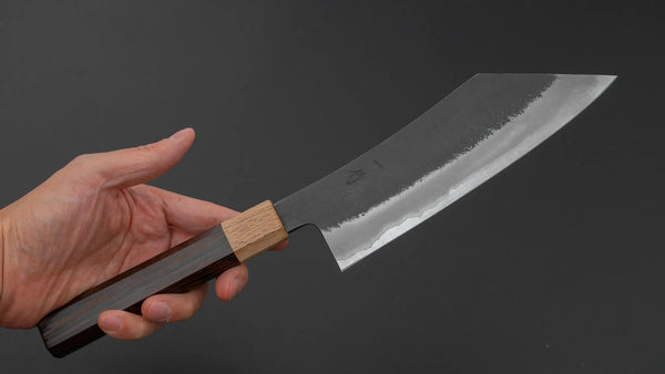 Hitohira Hinode Nashiji White 2 Stainless Clad Hakata 180mm Wenge Handle - Tetogi