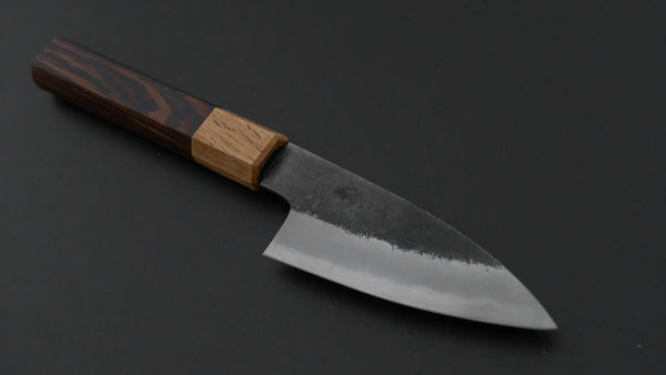 Hitohira Hinode Nashiji White 2 Stainless Clad Paring 90mm Wenge Handle - Tetogi