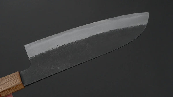 Hitohira Hinode Nashiji White 2 Stainless Clad Santoku 180mm Wood Handle - Tetogi