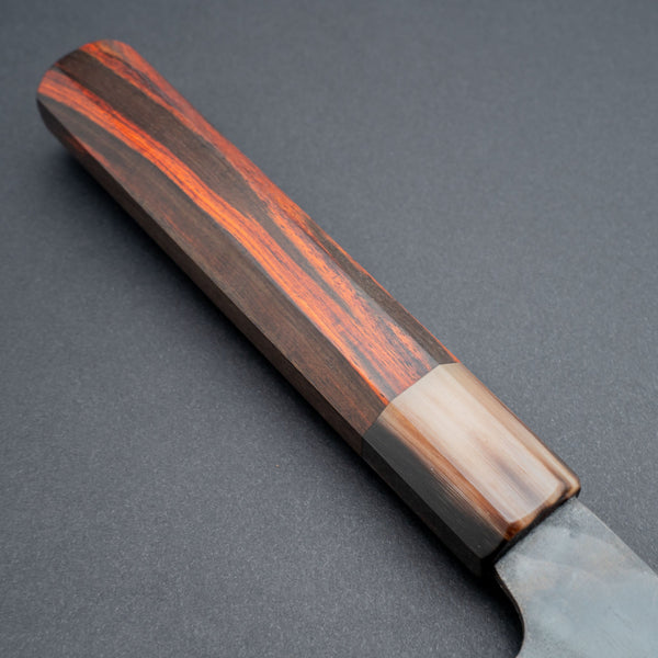 Hitohira Hizen Kurouchi Blue 1 Stainless Clad Bunka 190mm Rosewood Handle - Tetogi