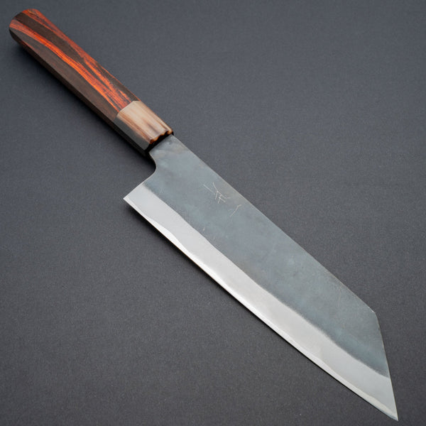 Hitohira Hizen Kurouchi Blue 1 Stainless Clad Bunka 190mm Rosewood Handle - Tetogi