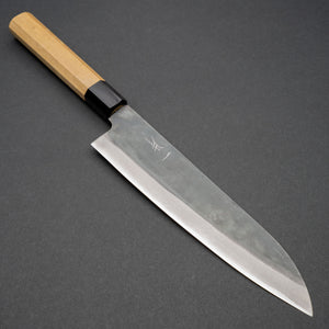 Hitohira Hizen Kurouchi Blue 1 Stainless Clad Gyuto 210mm Ho Wood Handle - Tetogi