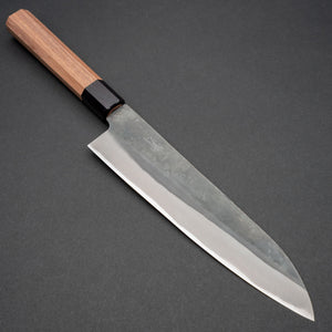 Hitohira Hizen Kurouchi Blue 1 Stainless Clad Gyuto 210mm Walnut Wood Handle - Tetogi