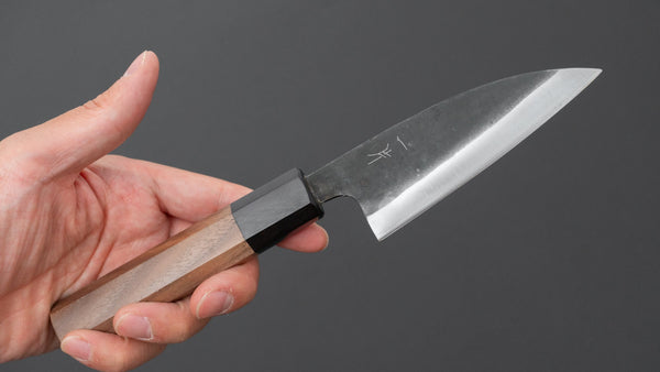 Hitohira Hizen Kurouchi Blue 1 Utility 105mm Walnut Handle - Tetogi