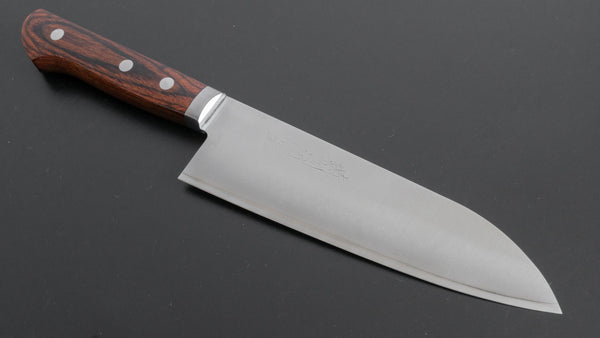 Hitohira Imojiya MZ VG - 1 Santoku 165mm Imitation Mahogany Handle - Tetogi