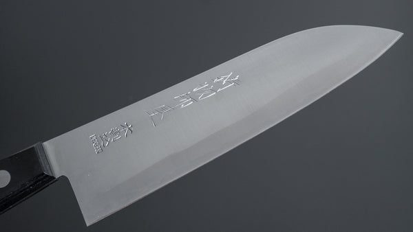 Hitohira Imojiya OKD White #2 Stainless Clad Santoku 180mm Pakka Handle - Tetogi